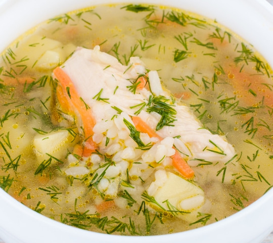 Суп куриный с рисом