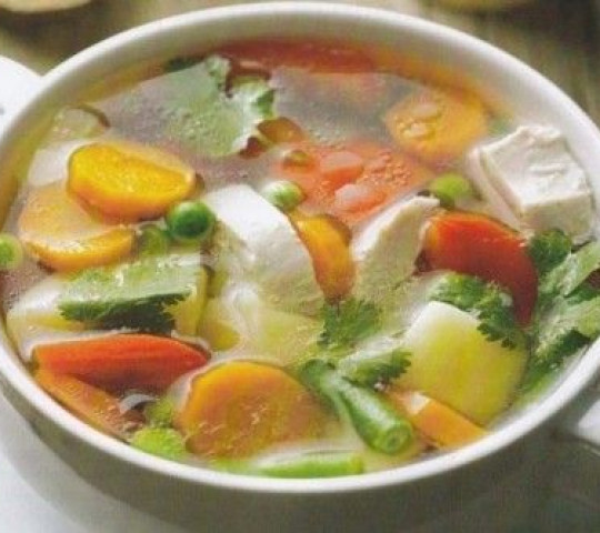 Суп овощной с курицей